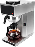 YUANHAO Commercial Coffee Maker 12-Cup with Dual Warmers Pourover Stainless Steel Coffee Brewer Machine-120V Compact Drip Coffee Maker for Office Church Break Room Event Use