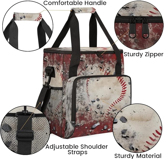 Graffiti Baseball Coffee Maker Carrying Bag Sport Baseball Travel Storage Bag Compatible with K-Mini or K-Mini Plus Single Serve Coffee Brewer Carrying Case with Multiple Pockets &amp Shoulder Stra