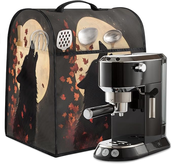 cfpolar Kitchen Aid Mixer Cover Compatible with 6-8 Quarts Autumn Animal Wolf Stand Mixer Cover Kitchen Aid Mixers Accessories Appliance Organizer Bag Dust Covers with Zipper Pocket