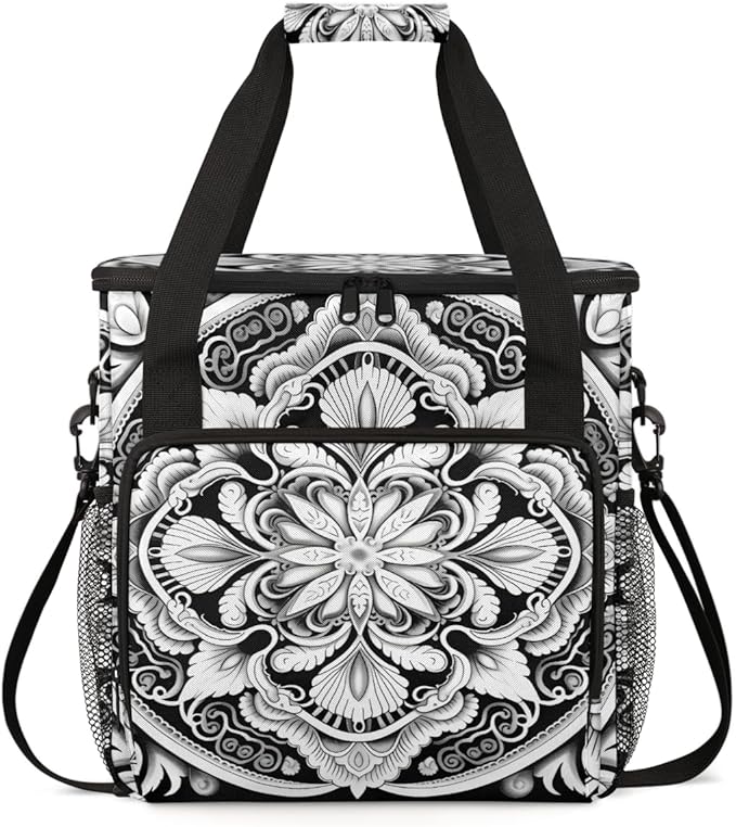 Mandala Coffee Maker Carrying Bag Portable Travel Storage Tote Bag Compatible with K-Mini or K-Mini Plus Single Serve Coffee Brewer Carrying Case with Multiple Pockets &amp Shoulder Strap