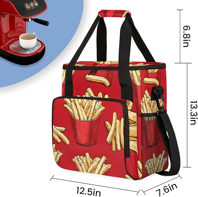 French Fries Coffee Maker Travel Bag Fastfood Insulated Grocery Bag Travel Picnic Leakproof Cooler Bags With Shoulder Strap