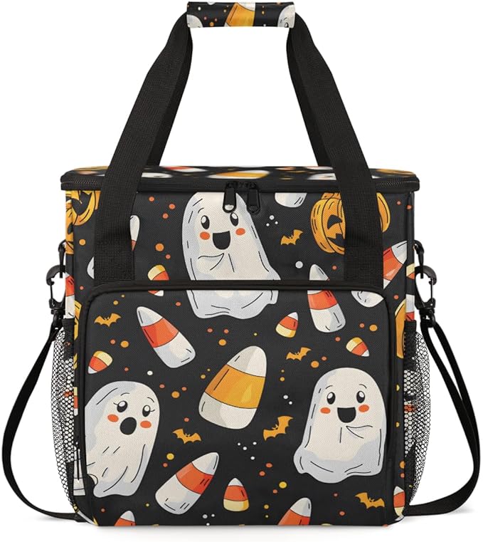 Cartoon Pumpkin Coffee Maker Carrying Bag Halloween Pumpkin Travel Storage Bag Compatible with K-Mini or K-Mini Plus Single Serve Coffee Brewer Carrying Case with Multiple Pockets &amp Shoulder Str