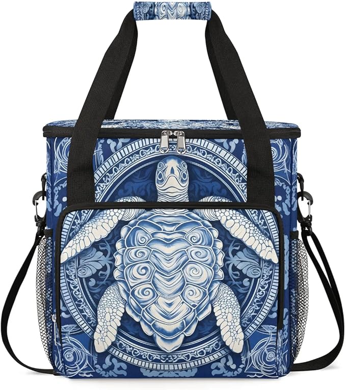 Sea Turtle Vinatge Coffee Maker Travel Bag for K-Mini or K-Mini Plus Single Serve Coffee Brewer Portable Storage Tote Case for Tarvel