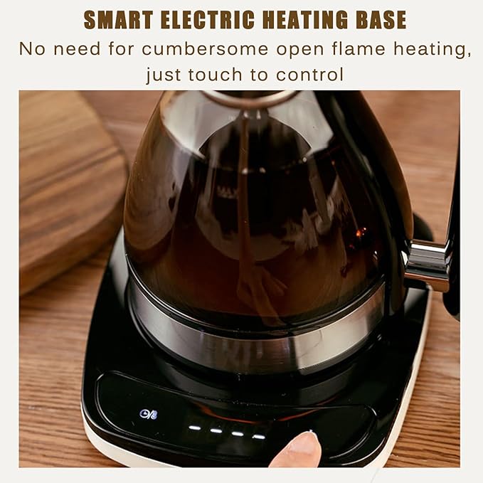 Syphon Vacuum Coffee Maker Glass Electric Siphon Pot 3 Adjustable Gears Intelligent Heat Preservation 240ml Capacity for Use At Home Coffee Shops Offices &amp Other Places