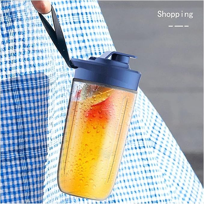 Blender Portable Mini Blender Small Family Smoothie Personal Blender for Milkshakes and Smoothies with 6 Blades and Sports Cup Lid/1332 (Colour: Dark Blue)