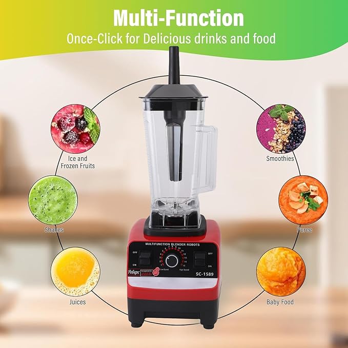 ciciglow Professional Blender Multifunctional Kitchen Countertop Blender with 2 Cups for Shakes Mixing Grinding Juicing