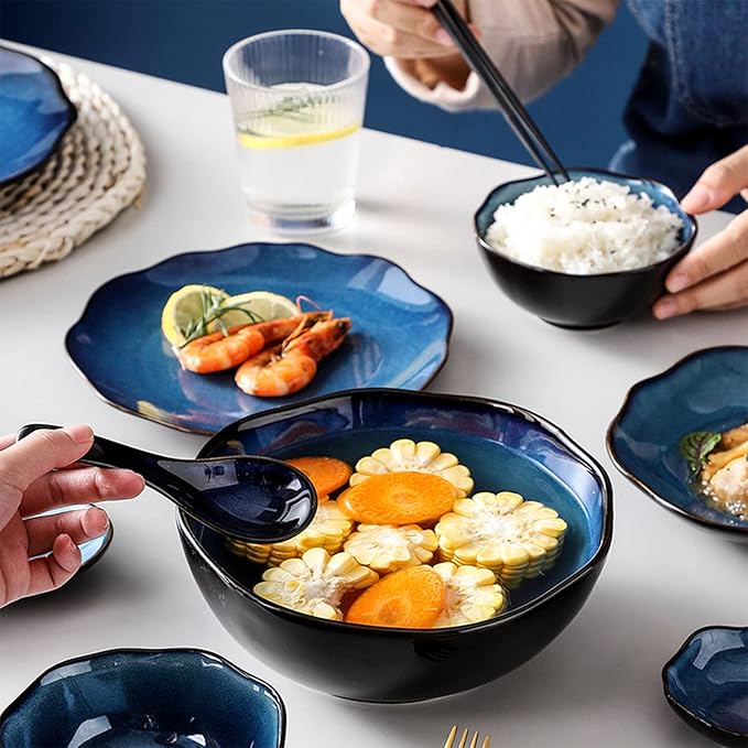 Stoneware Dinnerware Set Kitchen and Dining 23 Piece Porcelain Dinnerware SetsService for 6Ceramics Dishes Dinner Set