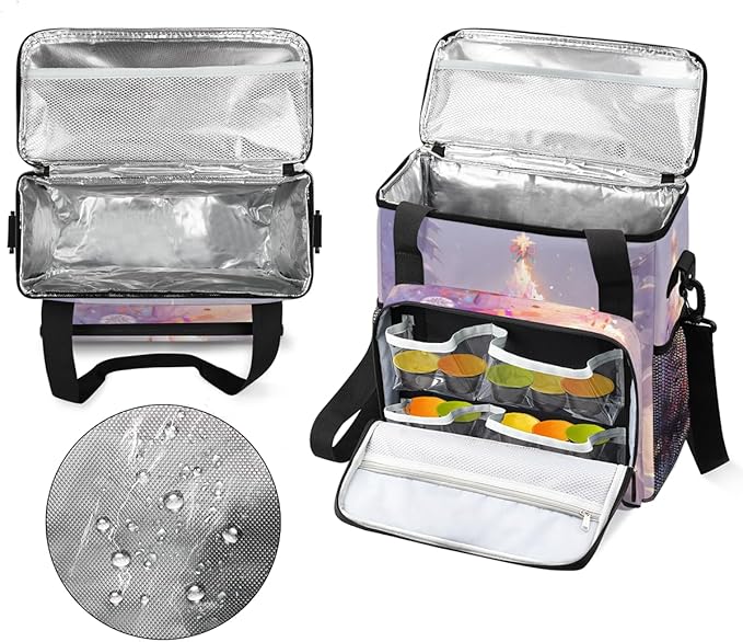 Christmas Tree Coffee Maker Carrying Bag Oil Painting Tree Travel Storage Bag Compatible with K-Mini or K-Mini Plus Single Serve Coffee Brewer Carrying Case with Multiple Pockets &amp Shoulder Stra