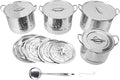 4PCS Stainless Steel Soup Pot Set with 8 Lids Multipurpose Kitchen Cookware for Cooking Steaming Stir Frying