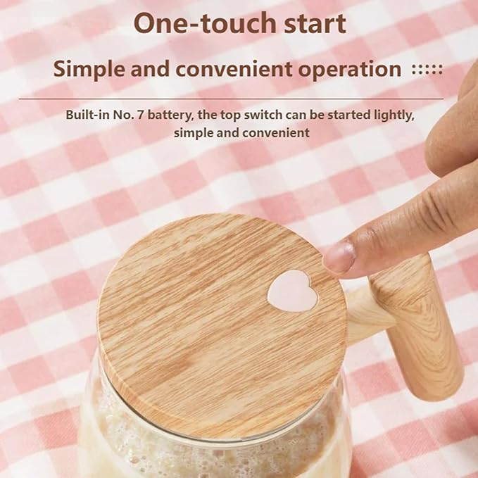 2026 New Self-Stirring Mug Self Stirring Coffee Mug 400ml 7000 Rpm Electric Mixer Cup Heat-Protection Glass Automatic Coffee Blender with Lid for CoffeeMilkCocoa and Other Beverages (White)