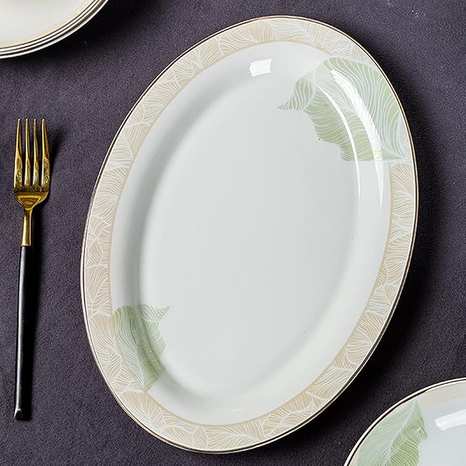 Home Banquet Cutlery Set White Bone China Cutlery Set with Dinner Plates Dessert Plates Soup Plates Saucers for Gifts Wedding Hotel 62 Piece