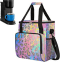Gold Pink Leopard Print Coffee Maker Carring Bag Travel Carrying Storage Tote Bag Compatible with Keurig K-Mini or K-Mini Plus Portable Single Serve Coffee Brewer Case with Pockets for K-cup Pods