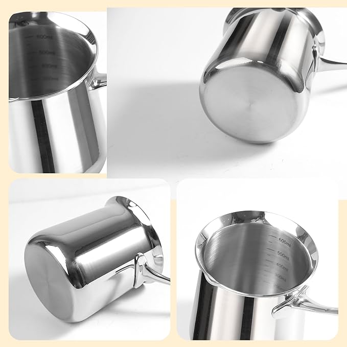 IMEEA Turkish Coffee Pot SUS304 Stainless Steel Coffee Maker for Briki Greek &amp Arabic Cezve Ibrik (20oz)