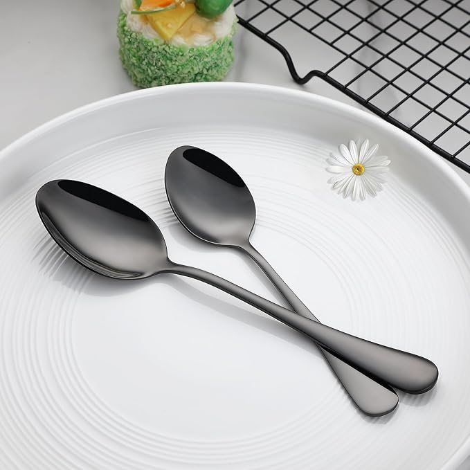 VANDBAO Black Flatware Cutlery Silverware Set 20 Pieces Stainless Steel Colorful Utensils Tableware Set Service for 4 Include Knife/Fork/Spoon Reusable Mirror Polished Dishwasher Safe