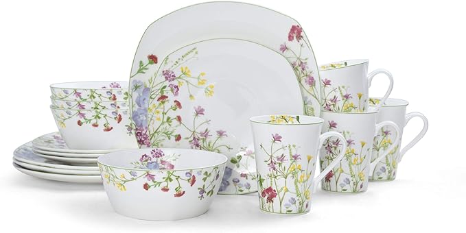Mikasa Wildflower Garden 16-Piece Dinnerware Set Service For 4