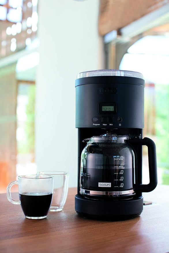 Bodum - 11754-01EURO - Bistro - Programmable coffee maker 12 cups - 1.5 l - black Black/White