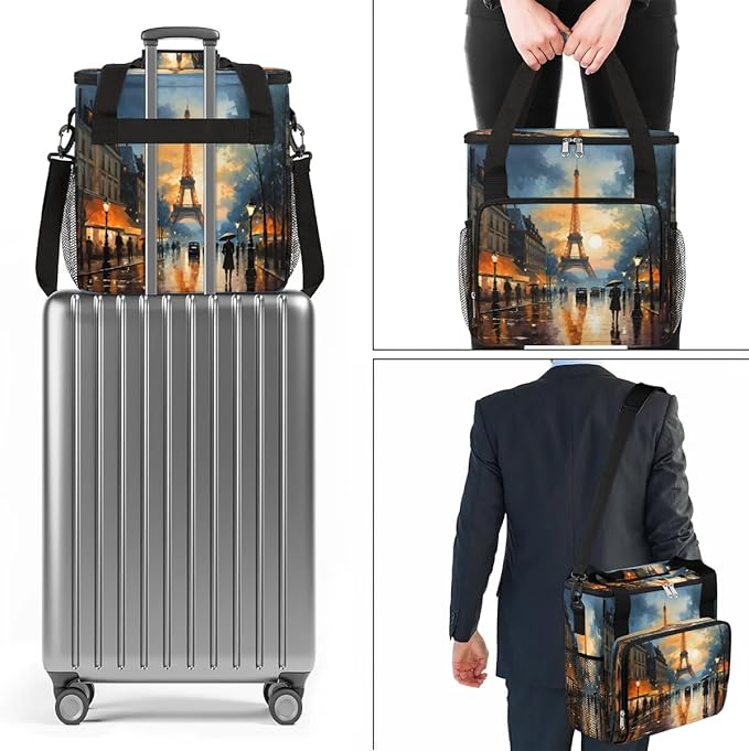 Paris Eiffel Tower Sunset Coffee Maker Travel Bag for K-Mini or K-Mini Plus Single Serve Coffee Brewer Portable Storage Tote Case for Tarvel