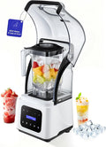 Commercial Blender 2200W Heavy Duty Countertop Blender Quiet Shield Sound Enclosure 6-Blade System DIY Timer &amp 9-Speed 5 Preset ProgramsSmoothies Juices Shakes &amp Frozen Drinks 60oz Pit