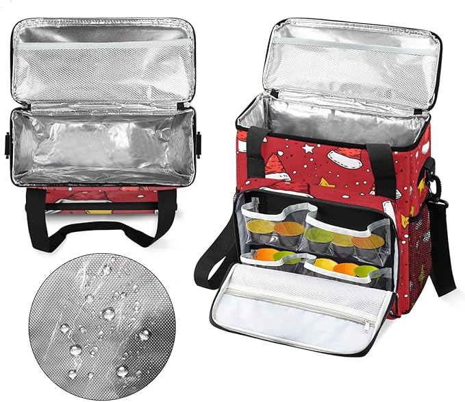 Christmas Hat Coffee Maker Carrying Bag Xmas Hat Travel Storage Bag Compatible with K-Mini or K-Mini Plus Single Serve Coffee Brewer Carrying Case with Multiple Pockets &amp Shoulder Strap