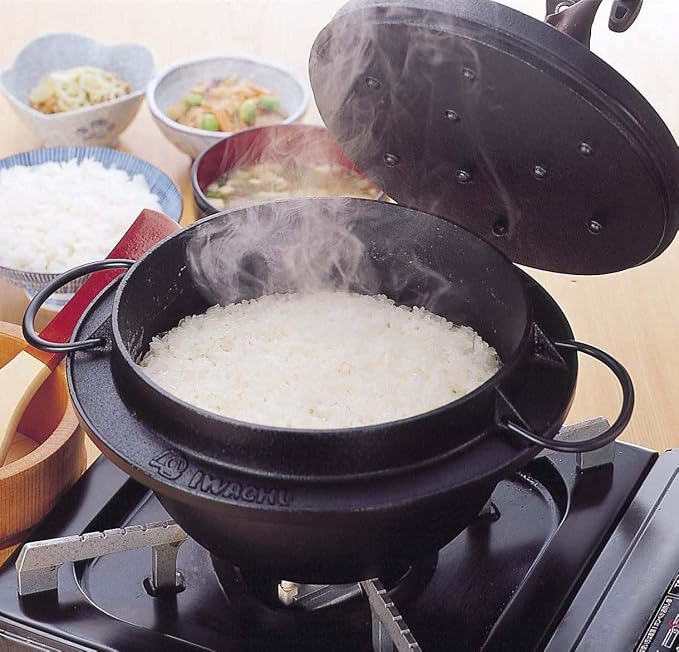 Iwachu 21086 Iwachu Rice Pot 5 Cooking Black Inner Enameled Treatment Induction Compatible Nambu Ironware