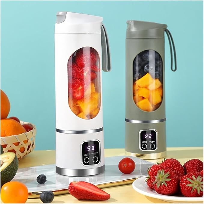 Portable USB Rechargeable Juicer Cup for Fresh Juice Mini Blender for Office Home Travel Smoothie Maker with Stainless Steel Blade(Green)