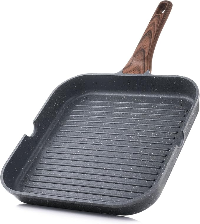 SENSARTE Nonstick Cookware Set 13-PieceStay-Cool Handles9.5 Inch Nonstick Grill PanDurable Skillet