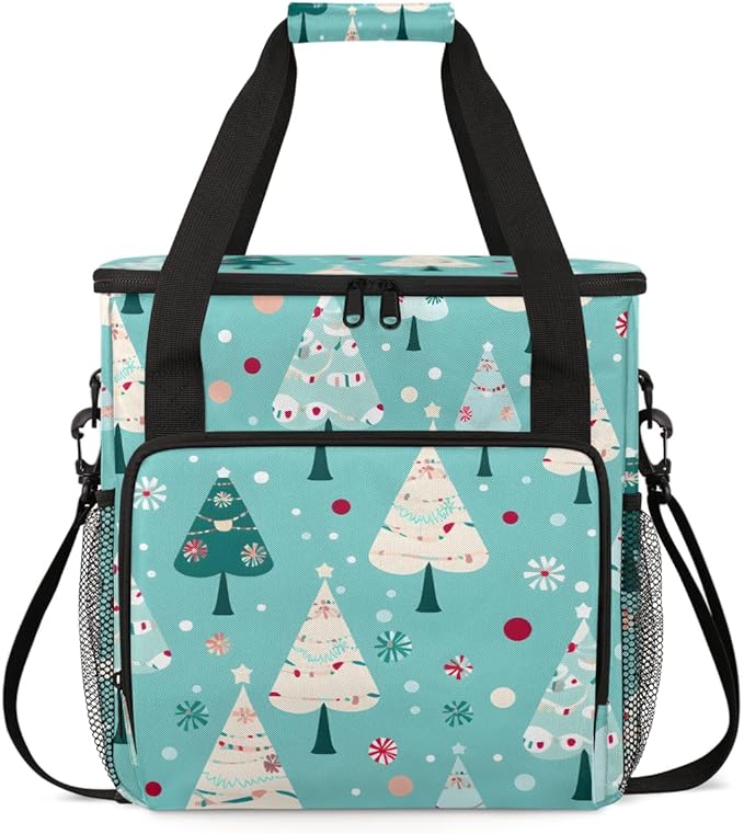 Christmas Tree Coffee Maker Carrying Bag Xmas Tree Travel Storage Bag Compatible with K-Mini or K-Mini Plus Single Serve Coffee Brewer Carrying Case with Multiple Pockets &amp Shoulder Strap