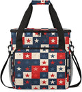 Glittering Stars 4th of July Coffee Maker Carrying Bag Travel Storage Bag Compatible with K-Mini or K-Mini Plus Single Serve Coffee Brewer Carrying Case with Multiple Pockets &amp Shoulder Strap