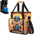 Halloween Ghost Moon Bow Coffee Maker Carring Bag Travel Carrying Storage Tote Bag Compatible with Keurig K-Mini or K-Mini Plus Portable Single Serve Coffee Brewer Case with Pockets for K-cup Pods
