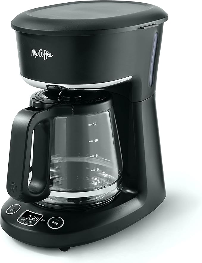 MR. COFFEE 12-Cup Programmable Coffeemaker Brew Now or Later Black