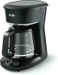 MR. COFFEE 12-Cup Programmable Coffeemaker Brew Now or Later Black