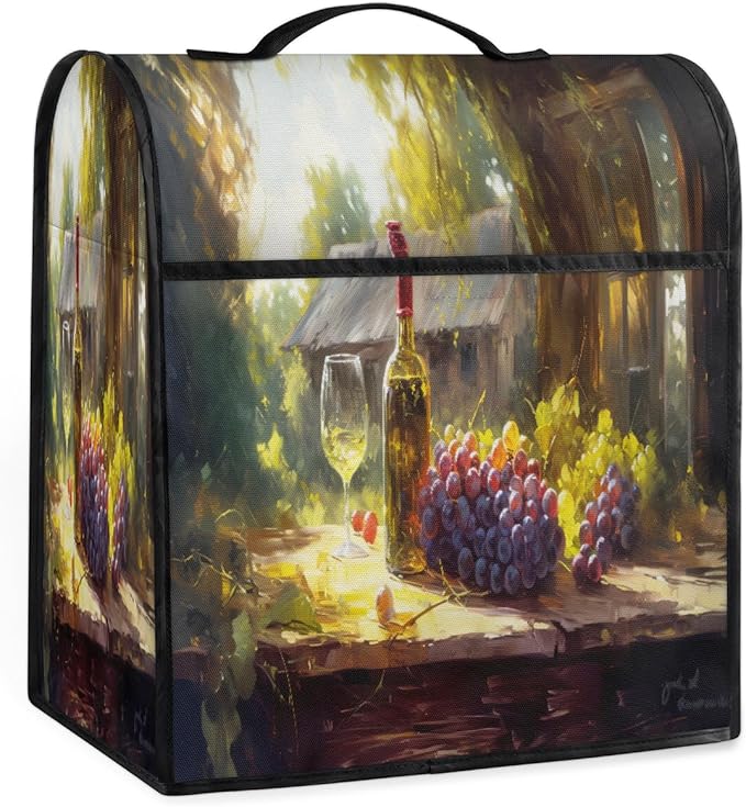 cfpolar Kitchen Aid Mixer Cover Compatible with 6-8 Quarts Grape Wine Farm Stand Mixer Cover Kitchen Aid Mixers Accessories Appliance Organizer Bag Dust Covers with Zipper Pocket