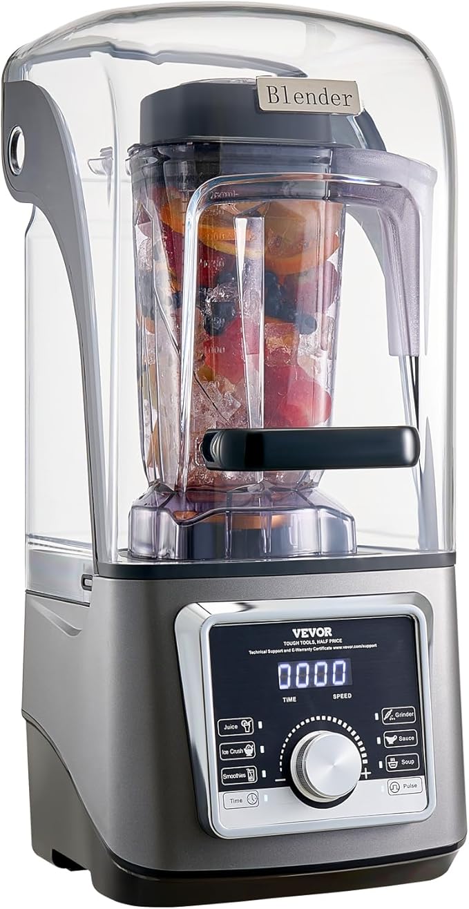 VEVOR Blender for Smoothies 85 oz 1400W Professional Blender with Powerful Motor Multi-Functional Food Processing with Noise Cover for Smoothie/Milkshake/Juice Fits for Kitchen
