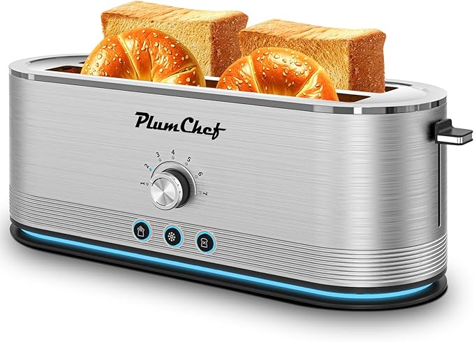 4-Slice Toaster 7 Browning Settings Defrost/Reheat Functions Removable Crumb Tray Full body Stainless Steel Housing 1350WAnti-Fingerprint Anti-Jam stainless steel