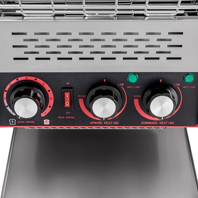 2200W Electric Commercial Conveyor Toaster 300PCS/H Restaurant Heavy Duty Industrial Toasters Stainless Steel Tray Toasting Machine Commercial Toasting Bread Bagel Toaster 300PCS Per Hour