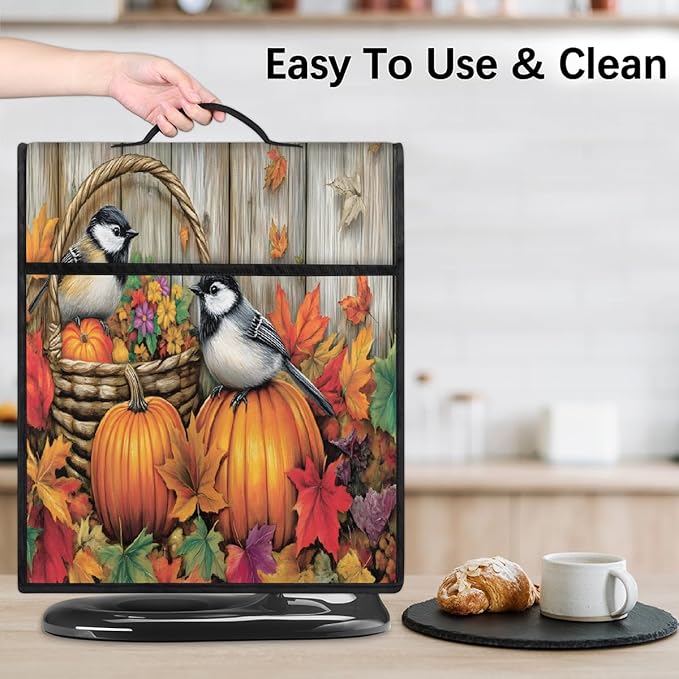 cfpolar Kitchen Aid Mixer Cover Compatible with 6-8 Quarts Fall Thanksgiving Bird Sunflowers Stand Mixer Cover Kitchen Aid Mixers Accessories Appliance Organizer Bag Dust Covers with Zipper Pocket