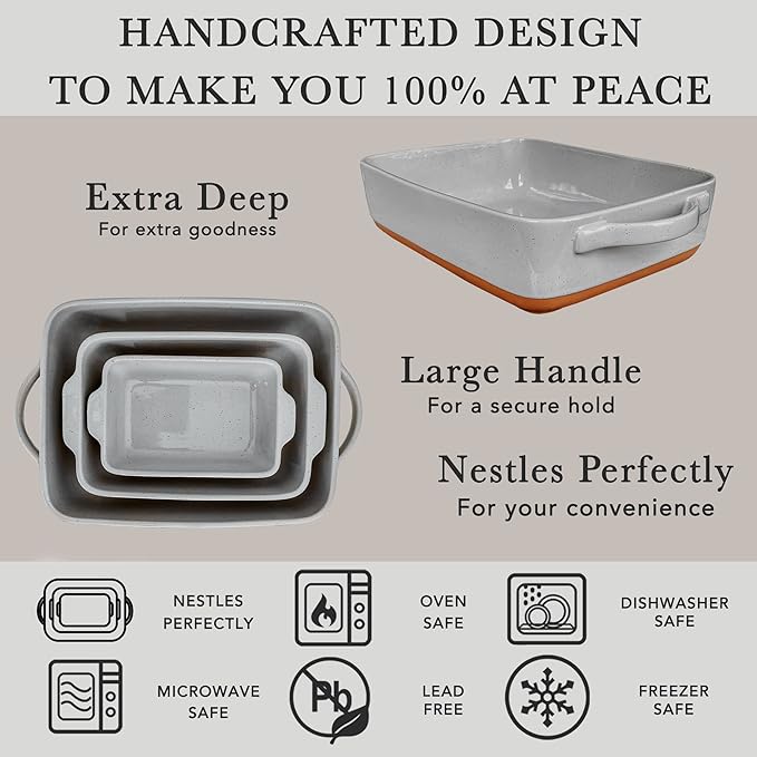 Mora 9x13in Deep Porcelain Baking Dish - Oven to Table Freezer Safe