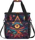 Sacred Eye Coffee Maker Carrying Bag Ethnic Aztec Travel Storage Bag Compatible with K-Mini or K-Mini Plus Single Serve Coffee Brewer Carrying Case with Multiple Pockets &amp Shoulder Strap
