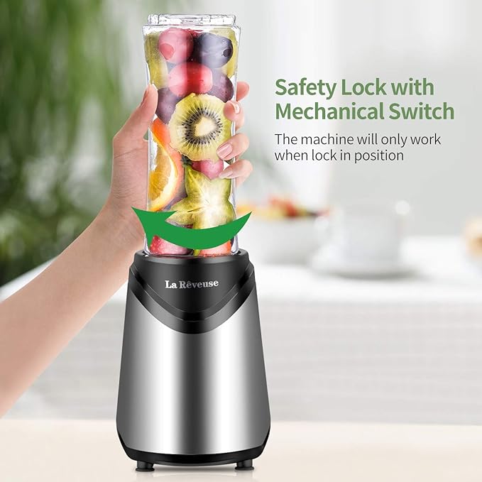 La Reveuse 300W Personal Size Blender (Silver) + La Reveuse 300W Personal Size Blender (Black)