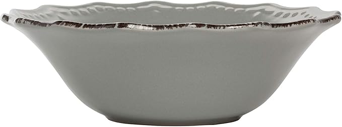 10 Strawberry Street Oxford Gray 24 Piece Dinnerware Set