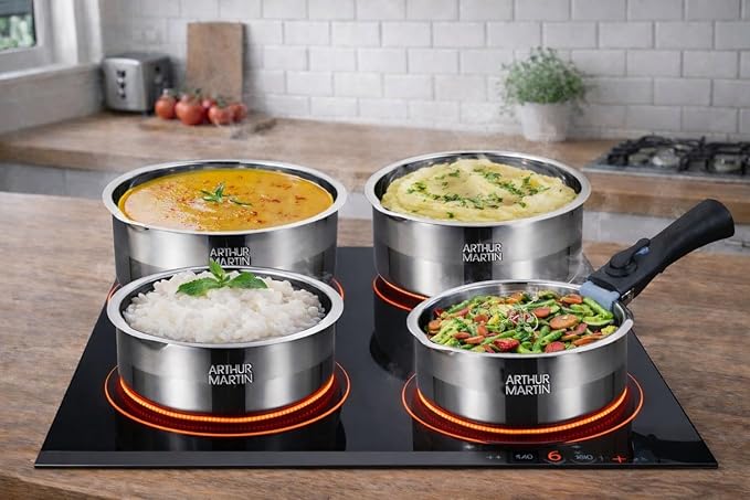 Arthur Martin - AM7457 Stainless Steel cookware Set with Removable Handle