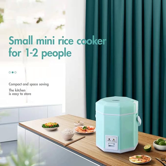 Portable Mini Rice Cooker Electric Travel Rice Cooker Small Removable Non-Stick Pot Keep Warm Function Suitable