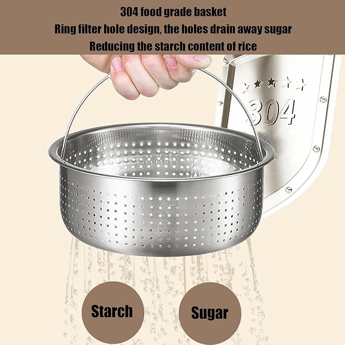 Multifunctional Non-stick Rice Cooker 3L Portable Travel Steamer 5 Cooking Functions 8-Hour Heat Preservation
