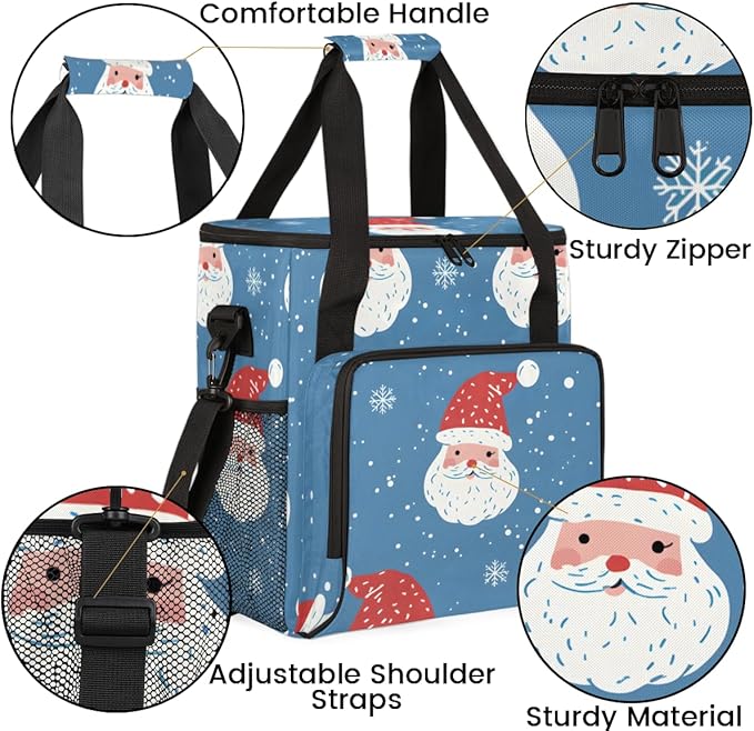 Mystical Santa Claus Coffee Maker Carrying Bag Christmas Santa Claus Travel Storage Bag Compatible with K-Mini or K-Mini Plus Single Serve Coffee Brewer Carrying Case with Pockets &amp Shoulder Str