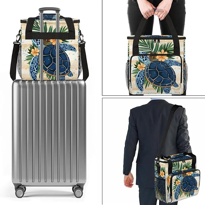 Sea Turtle Coffee Maker Travel Bag Animals Insulated Grocery Bag Travel Picnic Leakproof Cooler Bags With Shoulder Strap