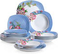 VEWEET'Hannah' 18-Piece Dinner Set Porcelain Dinnerware Set for 6 People with 6 Dessert Plates 180 ml Soup and Dinner Plates
