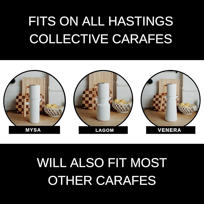 HASTINGS Pour Over Coffee Dripper - Stainless Steel Pour Over Coffee Filter Metal Paperless Reusable Double Mesh Cone Filter with Wood Handle - Coffee Maker for Single Cup Brew up to 68 OZ (White)