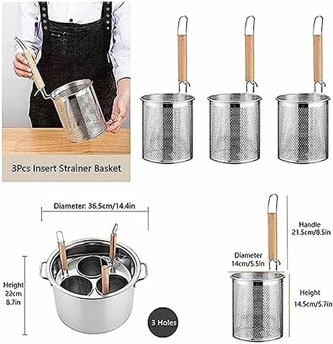 Set of Pots for 5 Holes Paste Stainless Steel Potplay with Homemade Kitchen and Restaurant Restaurant3 Hole