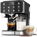 SUNVIVI Espresso Machine with Cold Brew All-in-one Iced Coffee Maker with Automatic Milk Frother LED Touchscreen 51OZ Water Tank Pressure Coffee Machine for Latte Cappucinno Self-clean Black