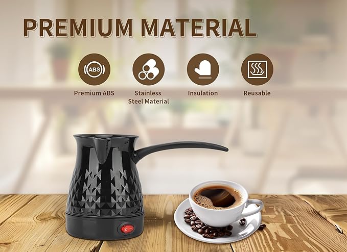 Electric Turkish Coffee Maker 600ml Portable Electric Turkey Coffee Pot Arabic Greek Turkish Coffee Maker Anti Scald Tea Maker Kettle Coffee Machine